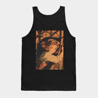 Steampunk Vintage 90s Anime Girl Tank Top